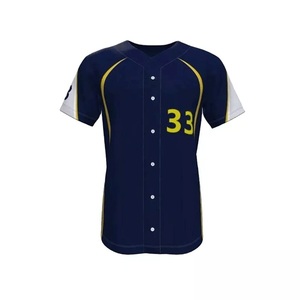 Maillot de baseball/softball unisexe à boutons, respirant, séchage rapide, 100 % polyester, impression numérique, manches courtes, nom d'équipe personnalisé - Product Image 4