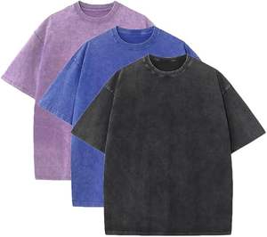 Meilleures femmes T-shirts d'été en coton lourd T-shirt vintage coupe ample à manches courtes T-shirts décontractés pour hommes femmes - Product Image 4