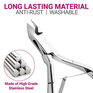 Meilleure qualité 2-en-1 en acier inoxydable coupe-ongles ensemble outil de manucure pour cuticules pince tondeuse peau morte ciseaux pour doigts - Product Image 3