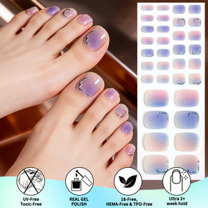 Bandes de gel pour ongles et orteils, couleur unie, style français, pour usage domestique et quotidien, sans UV, pré-cuites, sans <span class=keywords><strong>lampe</strong></span> UV - Product Image 3