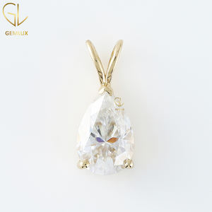 Venta caliente 925 Silver Pear Cut Lab Grown Solitaire COLLAR COLGANTE 3 CT Pear Cut Lab Grown Diamond Solitaire Tear Drop Pendant - Product Image 2