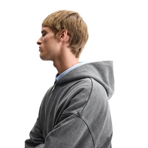 Sweat-shirts à capuche pour homme personnalisés de qualité supérieure, délavés à l'acide, à épaules tombantes, nouvelle mode streetwear, thermique, 100% coton, décontractés, à fermeture éclair - Product Image 4