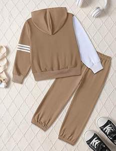 Survêtements pour enfants, vêtements d'hiver chauds, décontractés, solides, légers, respirants, en molleton - Product Image 6