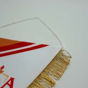 Premium Double Sided Crystal Satin Pennant <b>Banner</b> Triangle Cut Gold Fringes AS0228 Custom Digital Portable Custom <b>Banner</b> - Product Image 3