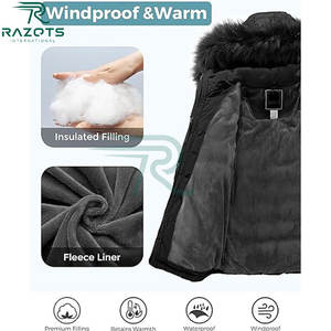 Chaqueta de Invierno Acolchada de Lona con Capucha Larga, Transpirable y de Alta Calidad, con Relleno de Algodón para Mujer - Product Image 3