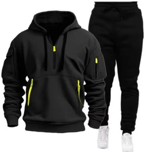 Ensemble de survêtement pour homme, jogging décontracté, veste et pantalon à capuche, ensemble de 2 pièces, hip hop, course à pied, tenue de sport - Product Image 2