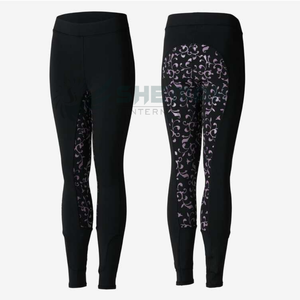 Leggings d'équitation pour femmes tissu respirant évacuant l'humidité soutien taille haute coupe confortable avec poignée de siège à vendre - Product Image 1
