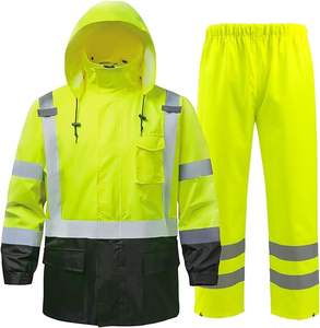 Combinaison de pluie réfléchissante haute visibilité, imperméable, veste de sécurité, équipement de pluie pour hommes et femmes, pêche, travail en plein air - Product Image 1