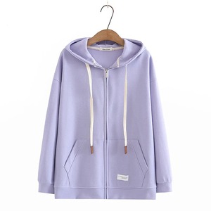 100% <b>Organic</b> Cotton Breathable Pullover New Casual Oversized Hoodies for Woman Customize Drop-shoulder Zipper Hoodies - Product Image 5