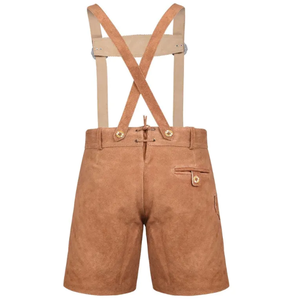 Short de costume Oktoberfest bavarois pour homme de haute qualité 100% cuir véritable Lederhosen Dark Wash-Service OEM disponible - Product Image 2
