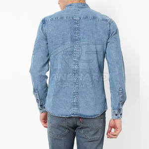 Camisa de Mezclilla Elegante para Hombre, Estilo Retro, Corte Ajustado, Camisa Informal de Manga Larga para Hombre, Camisa de Mezclilla Cómoda para Trabajar o para la Calle - Product Image 3