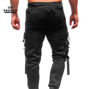 กางเกงวิ่งผ้าฟลีซของผู้ชายกางเกงผ้าฝ้ายแนวสตรีทพร้อมการปักที่ไม่เหมือนใคร - Product Image 3