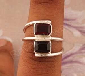 2025โกเมนสีแดงขนาด7x9มม. แหวนแต่งงาน925ทึบทำจากเงินสเตอร์ลิงสำหรับผู้หญิงเครื่องประดับแบบมินิมอลลิสต์ - Product Image 1