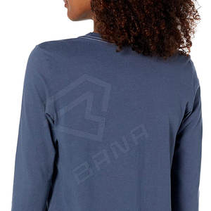 Loose Fit Ribbed <b>Crewneck</b> 80% Cotton 20% Polyester Fleece Ribbed Cuffs and Hem Peach Women Sweatshirt - Product Image 5