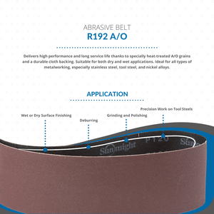 Sun Might R192 Courroie abrasive en grain d'oxyde d'aluminium 1250x100mm Meulage et polissage en acier inoxydable - Product Image 2