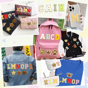 Ensemble de patchs brodés à coudre multicolores en forme de lettres de l'alphabet avec motif floral, écologiques, pour hommes et femmes - Product Image 6