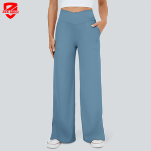 Conjunto de Yoga para Mujer con Logotipo Personalizado, Leggings de Cintura Alta con Corte Acampanado, Tela Transpirable con Elasticidad en Cuatro Direcciones, Ropa Deportiva de Manga Larga para Gimnasio y Fitness - Product Image 1