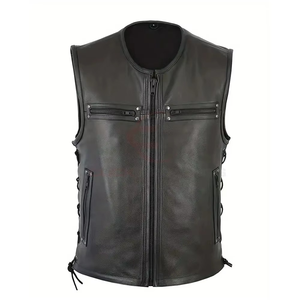 Chaleco de Cuero sin Mangas para Hombre, Transpirable, Impermeable para Invierno, Diseño Personalizado, Estilo Motociclista, Alta Calidad, Precio Razonable, MOQ Bajo - Product Image 2