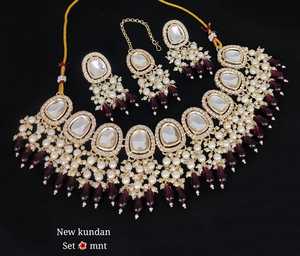 Indian Traditional Kundan Gold Plated Jewellery Set and Copper Necklace Set for Women and Girls Indian <b>Accessories</b> Jewlery Women - Product Image 2