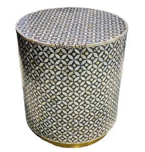 Meubles de salon en incrustation de nacre de haute qualité 2025 vente chaude tabouret rond en incrustation de nacre meilleur prix - Product Image 1