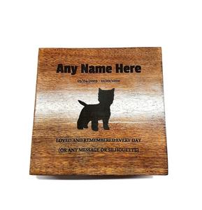 Wood Pet Urn <b>for</b> <b>Ashes</b> Dog Cat <b>Box</b> Personalized Cremation Casket Engraved Bespoke Small Medium Large - Product Image 1