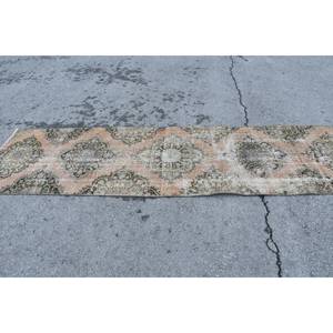 Vintage 29 'X 10.7' tapis turc Beige et vert plat tissage laine tapis avec support en Latex pour décorations de salon - Product Image 3