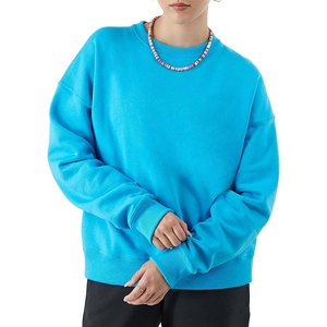 Jersey Rosa liso cuello redondo ropa de mujer sudaderas transpirables al por mayor diseño personalizado OEM ropa casual de mujer sudaderas - Product Image 1