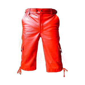 Short en cuir brillant à fermeture éclair pour homme, pantalon moulant d'entraînement, tenue de Club, short en cuir de qualité supérieure - Product Image 5