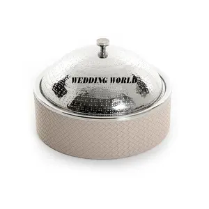 Réchauffeur d'aliments en métal fini cuir Casserole faite à la main de qualité supérieure Nouvelle marmite en métal de luxe de meilleure qualité - Product Image 1