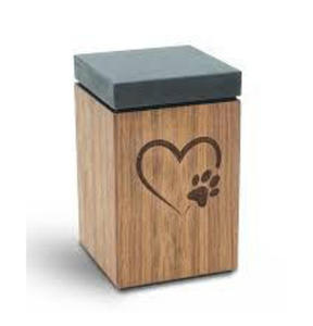 Modern Wholesale Wooden Pet Urn for <b>Dogs</b> <b>Ashes</b> Memorial Urn Box with Brass Paw Print for Pet <b>Keepsake</b> Funeral Gifts - Product Image 2