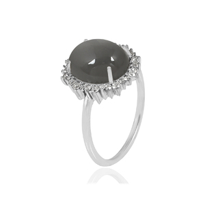 Venta caliente diseño de lujo 925 plata esterlina Luna gris anillo de piedras preciosas joyería fina fabricante al por mayor - Product Image 2