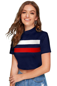 Tops de punto de moda india exclusiva para mujer, Tops cortos formales cómodos de uso regular con apliques de Indian Boutique - Product Image 3