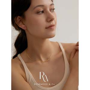 Collana a spina di pesce sottile in oro da 1,5 mm, impermeabile, a serpente, delicata, impilabile, alla moda, a strati, che non si ossida - Product Image 4