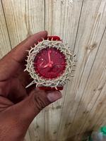 Montre en acier inoxydable de luxe antique à quartz, sertie de moissanite et de diamants, avec pierres éclatantes et fermoir écologique – Vente chaude