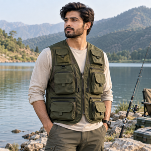 <b>Men</b> Fishing <b>Vest</b> Featuring Durable Performance Fabric Multiple Storage Compartments Comfortable Fit Quick Dry Construction - Product Image 1