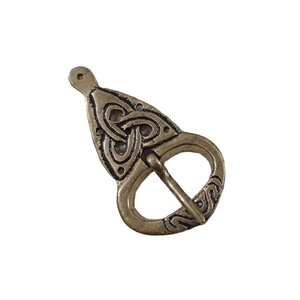 Hebilla de cinturón vikingo con remaches Hebilla de cinturón de latón medieval BC - Product Image 1