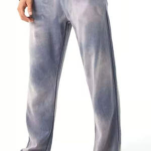 OEM Men's Tracksuit Oversized Acid Wash Tracksuit For Men 100% Cotton Zip up Vintage Hoodie with <b>Sun</b> Faded <b>Screen</b> <b>Spray</b> Color - Product Image 5