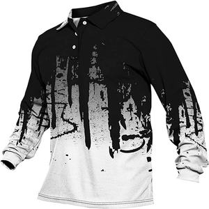 2023 <b>Men's</b> Stylish New Model Sublimated Printed Casual T-<b>Shirt</b> Breathable Stand Collar Plain Dyed with Sublimation Technique - Product Image 3