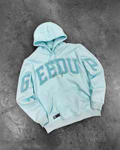 Sweats à capuche lourds personnalisés surdimensionnés pull-over sweats à capuche en polaire blanc plaine Streetwear lavage à l'acide pulls à capuche en chenille pour hommes - Product Image 1