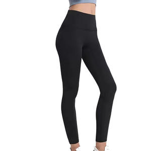 Leggings de sport pour femmes de haute qualité, taille haute, pour le yoga, l'entraînement, motif uni, pantalon de fitness - Product Image 2