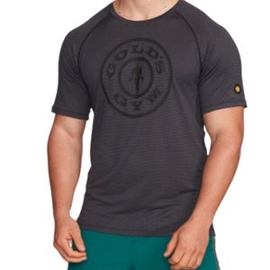 Maglietta da uomo allentata da allenamento Kurt-nera traspirante ad asciugatura rapida sostenibile Activewear ecologica camicia da ginnastica Golds abbigliamento da palestra