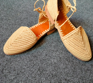 Vente en gros, Sandales en raphia naturel, Mules en raphia, Sandales en raphia Pantoufles pour femmes Raphia confortable fait main, - Product Image 2