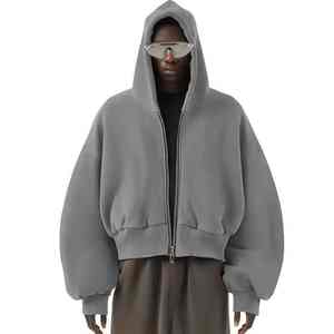 <b>Top</b>-Notch High End Custom Logo <b>Men</b> Puff & Digital Printing 380gsm <b>Zip</b>-<b>Up</b> Hoodie Winter Embroidery Premium Quality Oversized - Product Image 1