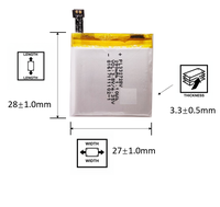 PL332728V 332728 Baterai Lithium Polimer 290mAh 3.8V Baterai Isi Ulang untuk Stratos 2 Stratos 2S A1609 A1619