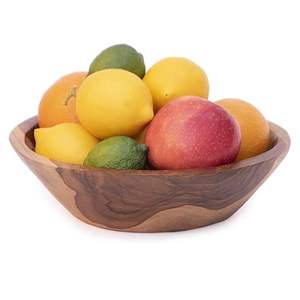 Bol à fruits en bois fait à la main, grain naturel, plat de service décoratif, décoration de cuisine rustique moderne, centre de table, maison - Product Image 5