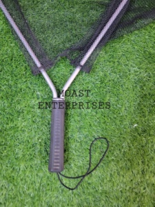 Pas cher Prix En Bois Pêche À La Mouche Truite Épuisette Avec Naylon Et Filet À Mailles Et Long Crochet Élastique De Suspension - Product Image 6