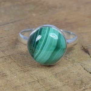 Anillo de piedras preciosas de Plata de Ley 925 de malaquita, joyería Natural, anillo de piedras preciosas naturales, regalo de piedra natal del mes de abril para el Día de San Valentín - Product Image 5