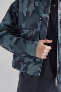 <b>Mens</b> Camouflage Leather <b>Jacket</b> Stylish <b>Camo</b> Print Zip Up Coat Casual Streetwear Biker Fashion Outerwear for Winter and Everyday - Product Image 5
