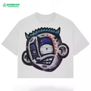 T-shirt décontracté unisexe à col rond large et manches courtes, surdimensionné, pour homme, 220 g/m², 100 % coton, respirant, écologique - Product Image 2