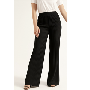 Vêtements pour femmes Vietnam 100% Polyester Pantalon court à jambes larges avec un type d'approvisionnement ODM/OEM Ceinture élastique plissée tissée - Product Image 1